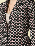 Myshka Women's Black Cotton Printed jacket