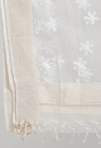Mominos Fashion Moeza Women's Orgenza All Over Chikan Work White Dupatta - Distacart