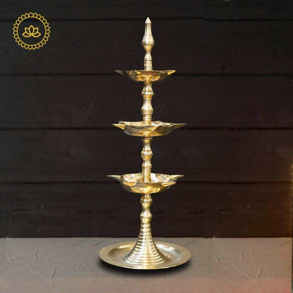 Brass Three-Step Diya