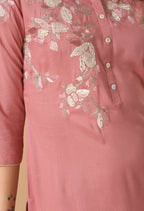 Joban Fashion Rose Gold Cotton Rayon Kurta Set