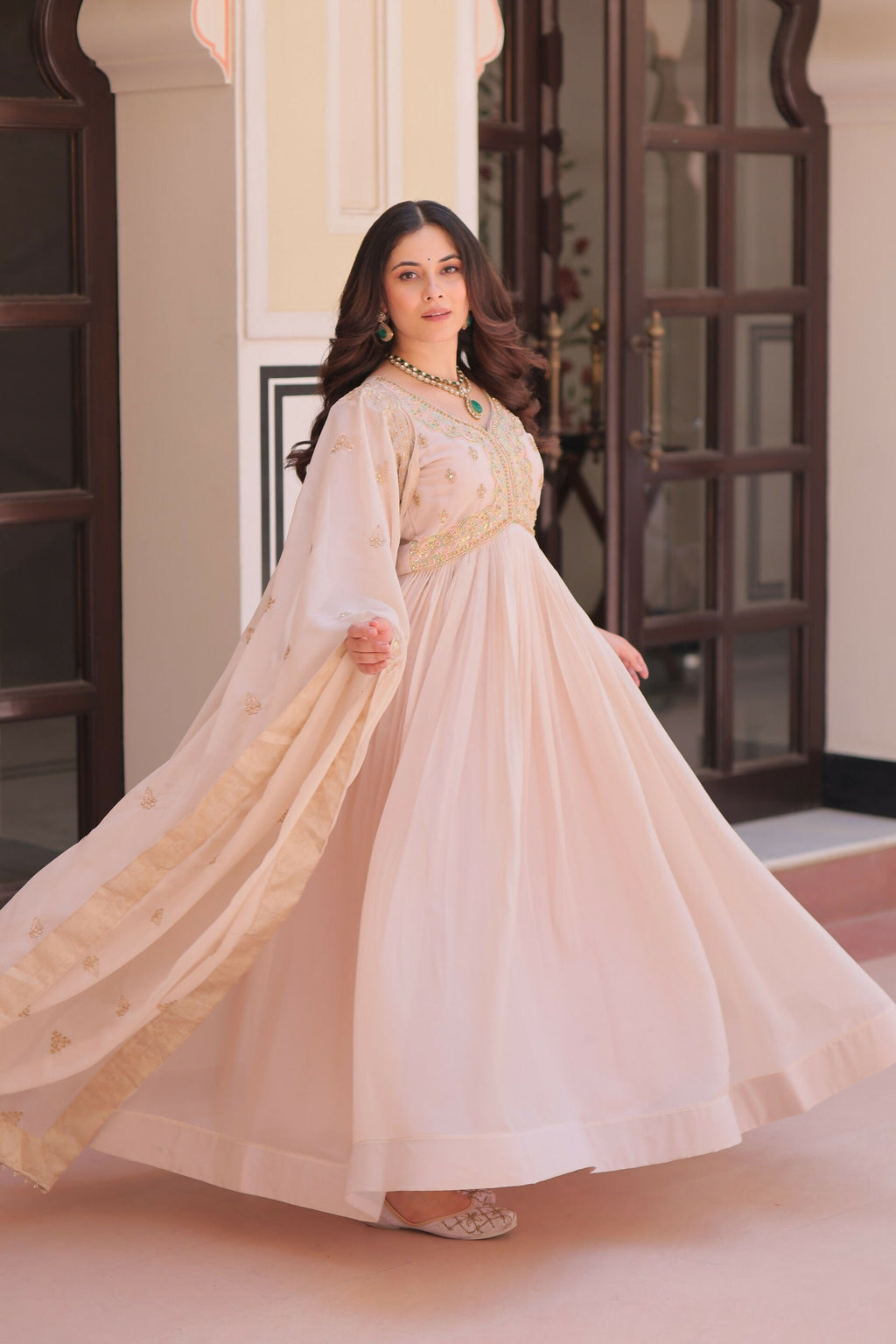 Joban Fashion Chiku Georgette Sequence Embroidery Work Kurta Set - Distacart