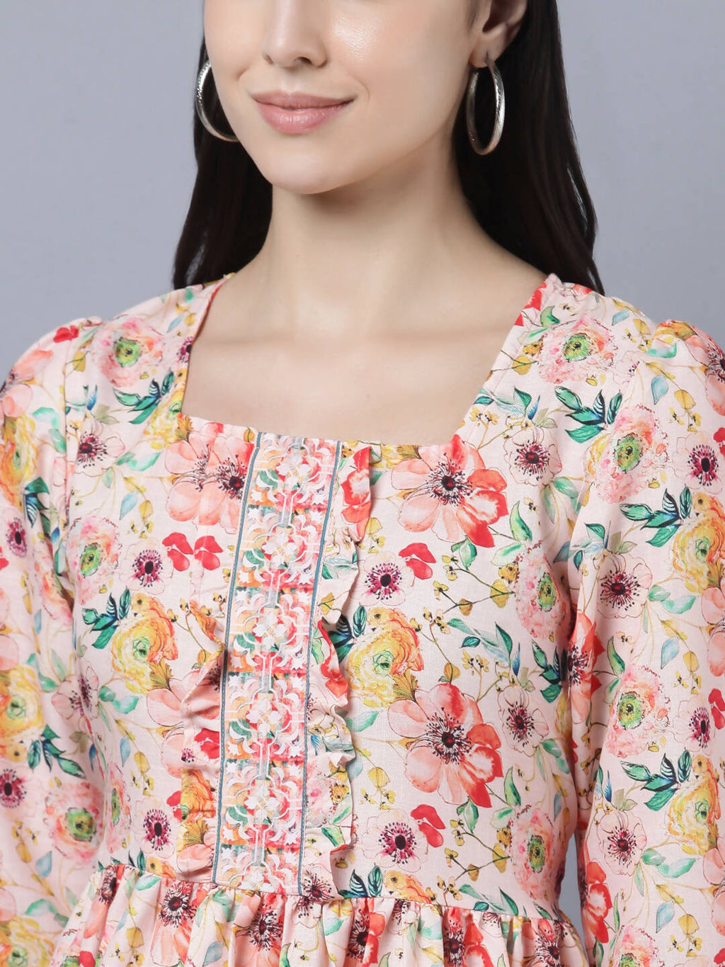 Myshka Women Multicoloured Printed Fit and Flare Ethnic Dress - Distacart