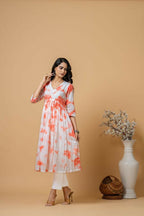 Joban Fashion Peach Tie & Dye Kurta Pant Set - Distacart