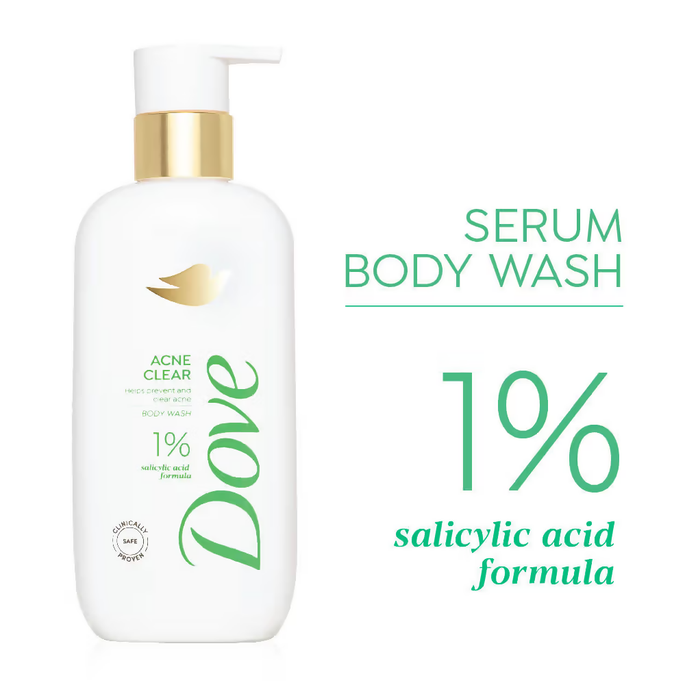 Dove Glow Recharge Exfoliating & Acne Clear Serum Body Wash Combo