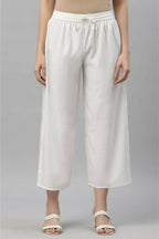 Juniper Women's White Rayon Straight Solid Pant/Slim Pant - Distacart