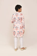 Joban Fashion Cotton Silk Peach Kurta With Straight Fit Pant