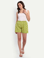 Alvano Beautiful Printed Green Boxer Shorts Night Shorts, Night Shorts, Bermuda Shorts