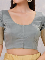Joban Fashion Women Silk Grey Stitched Blouse