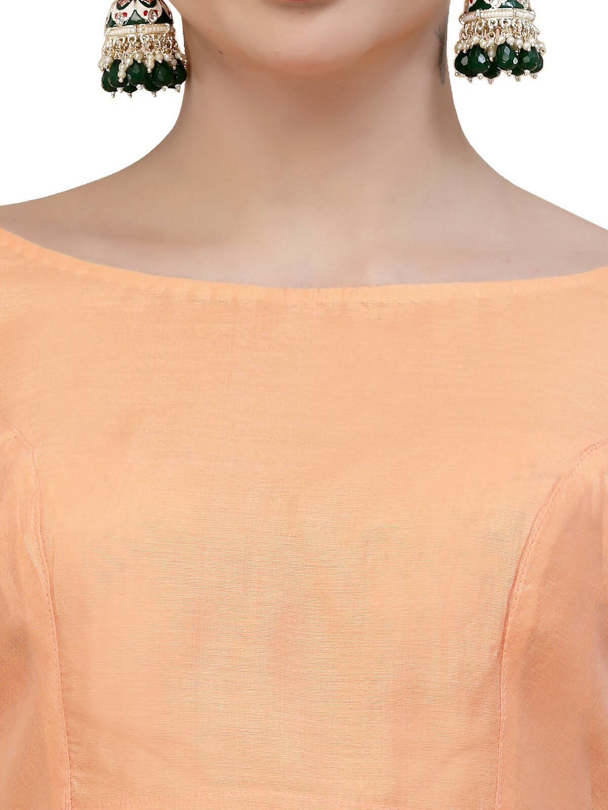 Peach Silk Blend Woven Design Saree With Unstitched Blouse Piece - Aloki