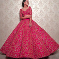 Jyoti Fashion Glamorous Rani Pink Silk 3MM Sequins with Coding Dori Embroidery Lehenga Choli with Dupatta