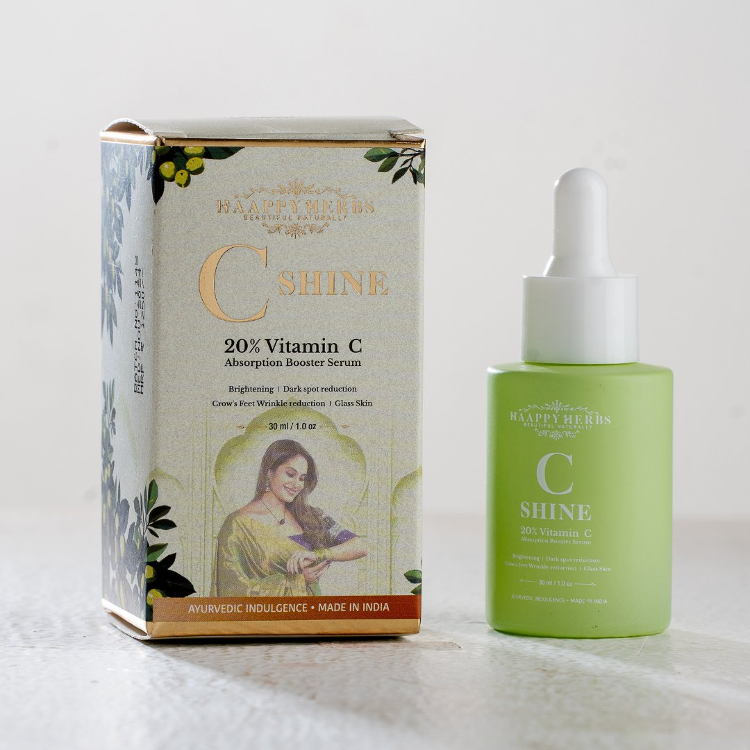 Haappyherbs C Shine 20% Vitamin C Absorption Booster Serum - Distacart