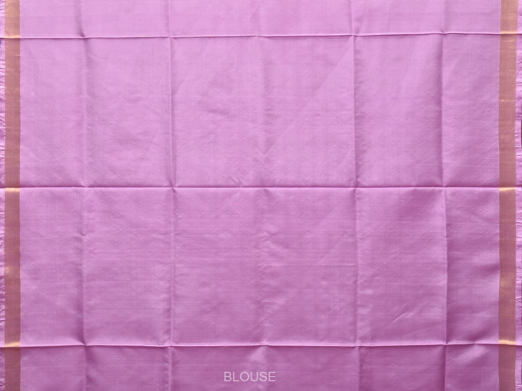 Lavender Uppada Silk Handloom Saree with Birds and Floral Pallu Design - Global Threads
