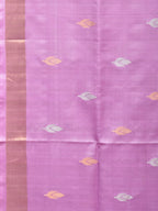 Lavender Uppada Silk Handloom Saree with Birds and Floral Pallu Design - Global Threads