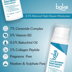 Bake 2.5% Retinoid Night Cream Bakuchiol Oil