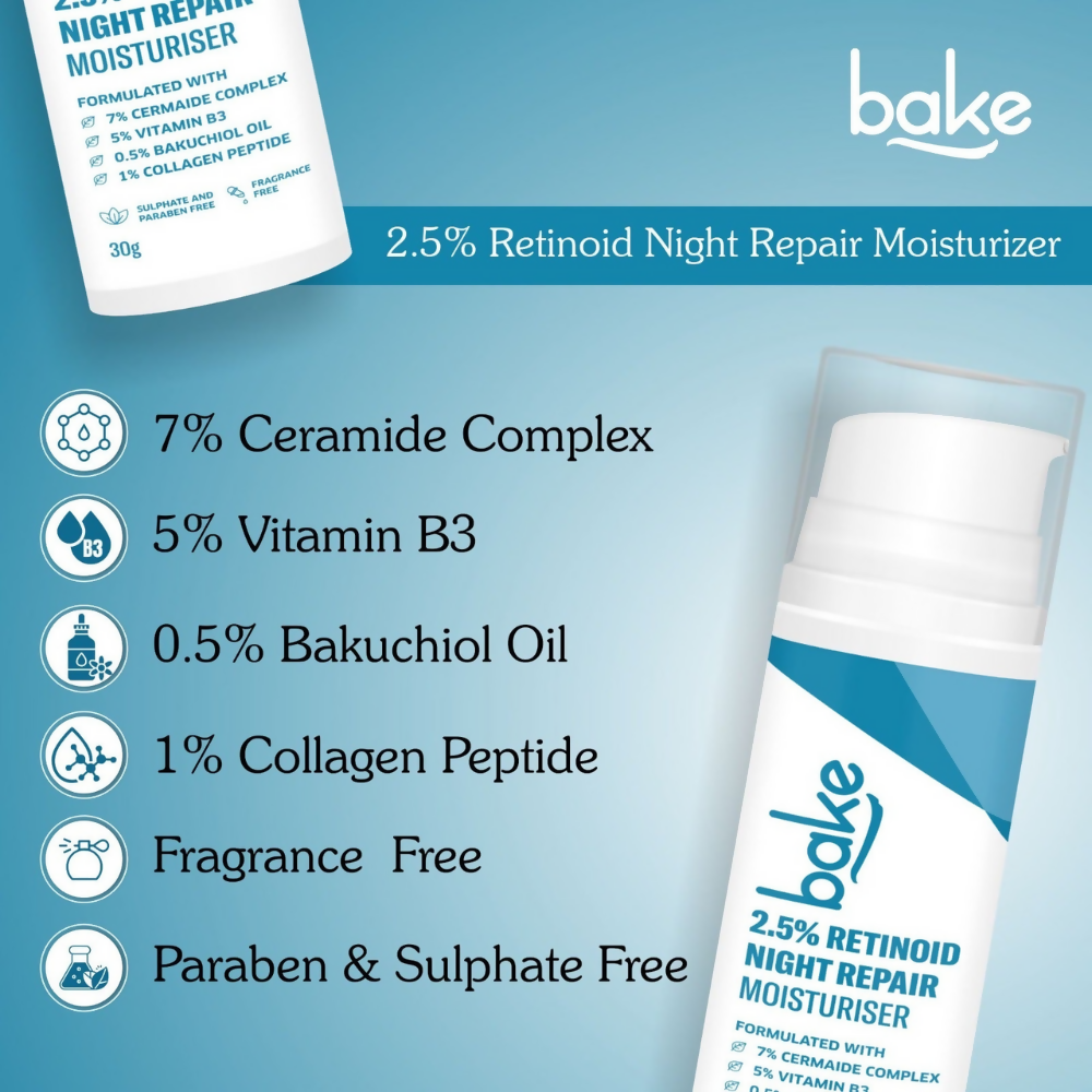 Bake 2.5% Retinoid Night Cream Bakuchiol Oil