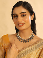 Nuyug 22K Gold Plated Azure Dusk Kundan Necklace