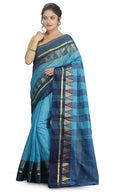 Exclusive Collection Blue 100% Pure Cotton Tant Saree - Distacart