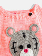 Chutput Kids Pink-Coloured Solid Pullover For Baby Boys with Applique Detail