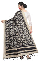 Vamika Black Printed Khadi Bhagalpuri Traditional Dupatta
