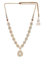 Gold Tone Kundan and Diamond Neckpiece- Ruby Raang