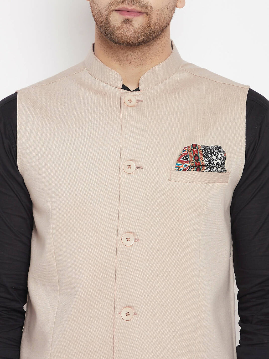 Even Apparels Cream Merino Men Woven Nehru Jacket BF715 - Distacart