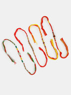 NVR Women & Men Set of 4 Multicolor Artificial stone and beads Rakhi With Roli Chawal & Chocolate - Distacart