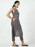 Myshka Women's Black Printed Kurta With Trouser