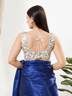 Joban Fashion White Silk Padded Blouse With Sweetheart Neck Sleeveless - Distacart