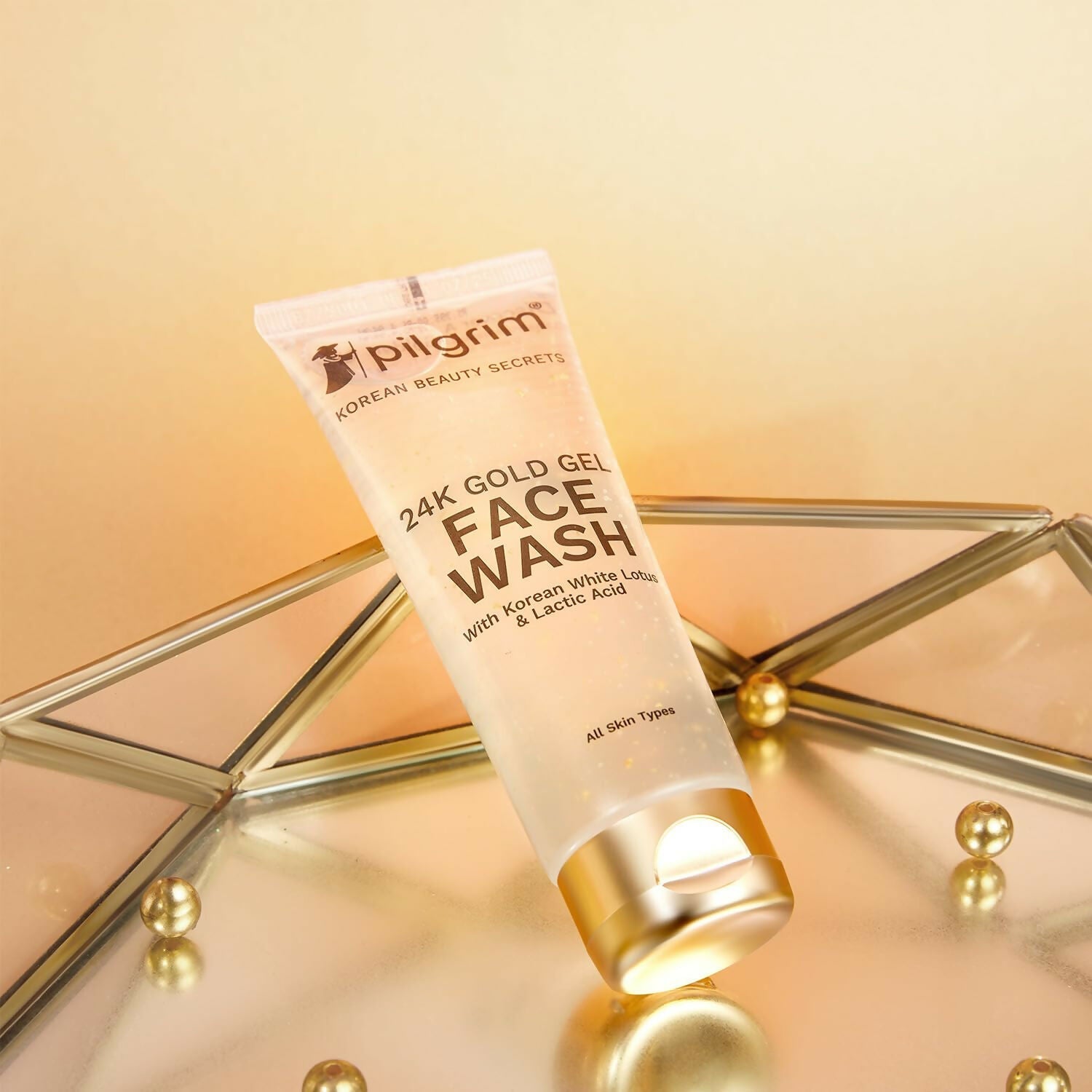 Pilgrim 24k Gold Gel Facewash with Korean White Lotus For Glowing Skin, Reduce Dark Spot And Improves Skin Texture - Distacart