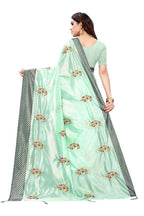 Vamika Green Crepe Embroidery Saree (Nirali Green)