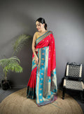 Joban Fashion Hot Pink Banarasi Soft Silk Woven Butti Saree - Distacart