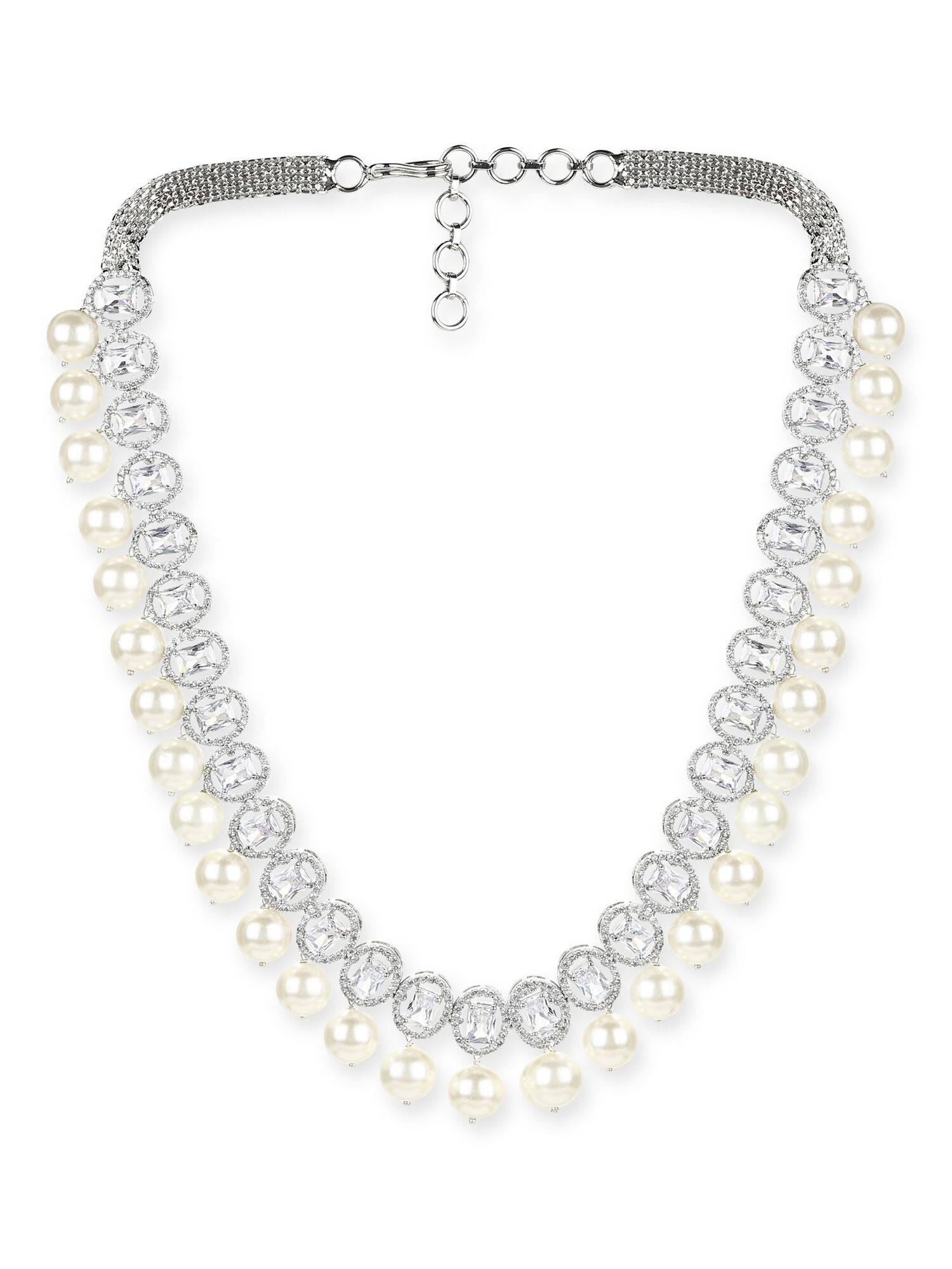 Zircon & Pearl Neckpiece- Ruby Raang