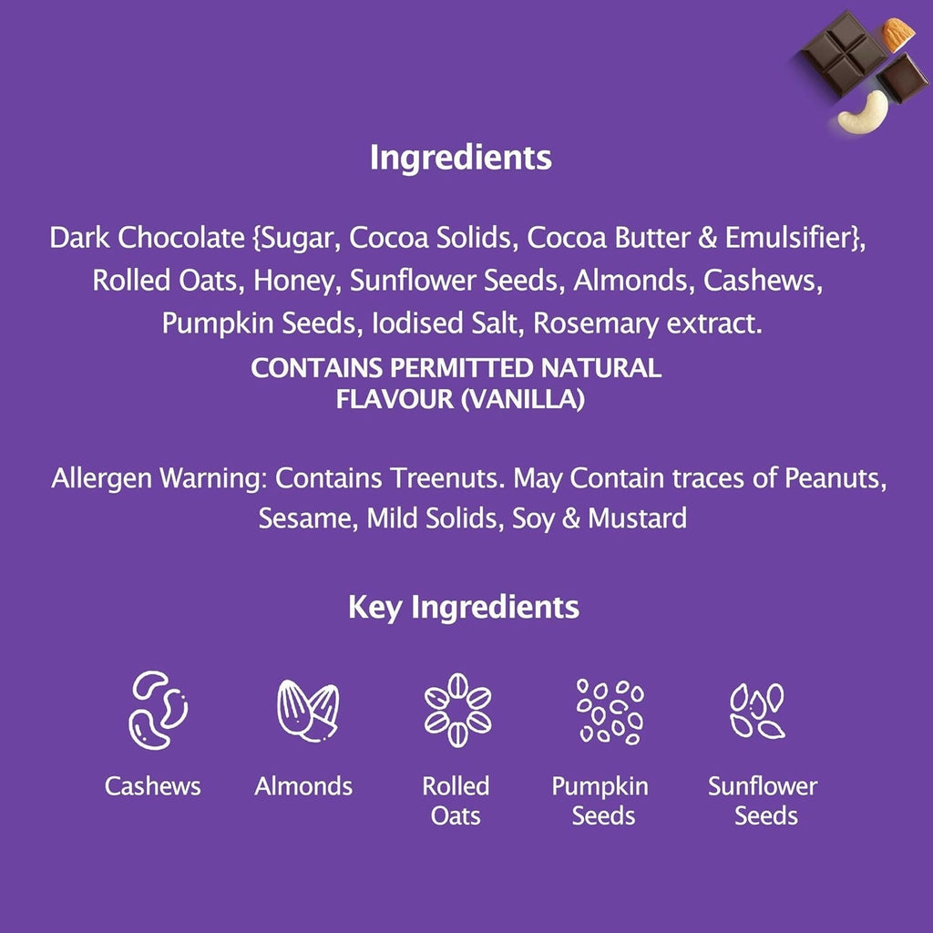 Munchilicious Granola - Dark Chocolate, Healthy & Nutritious Breakfast Cereal with Whole Nuts
