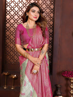 Aastha Fashion Sea Green Tissue Silk Weaving Saree - Distacart