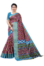 Vamika Beautiful Purple Linen Jari Border Saree (JANKI PURPLE) - Distacart
