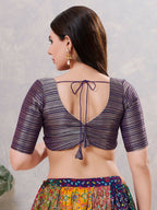 Joban Fashion Women Silk Brinjal Stitched Blouse