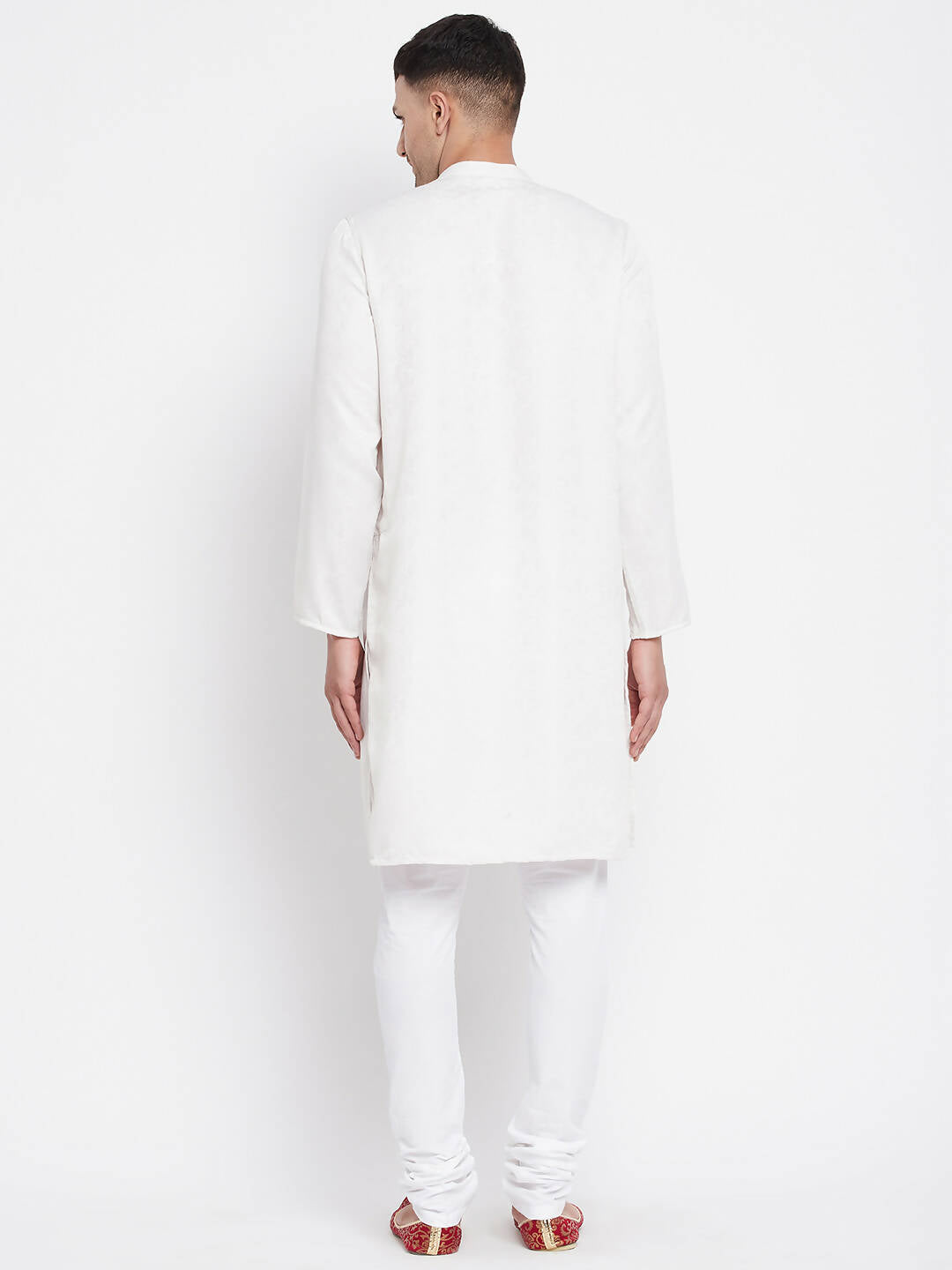 Even Apparels White Rayon Men's Sherwani Kurta With Open Front - Distacart