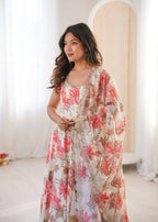 Teeya Creation Crea Pure Muslin Silk Digital Print Traditional Wear Long Gown - Distacart