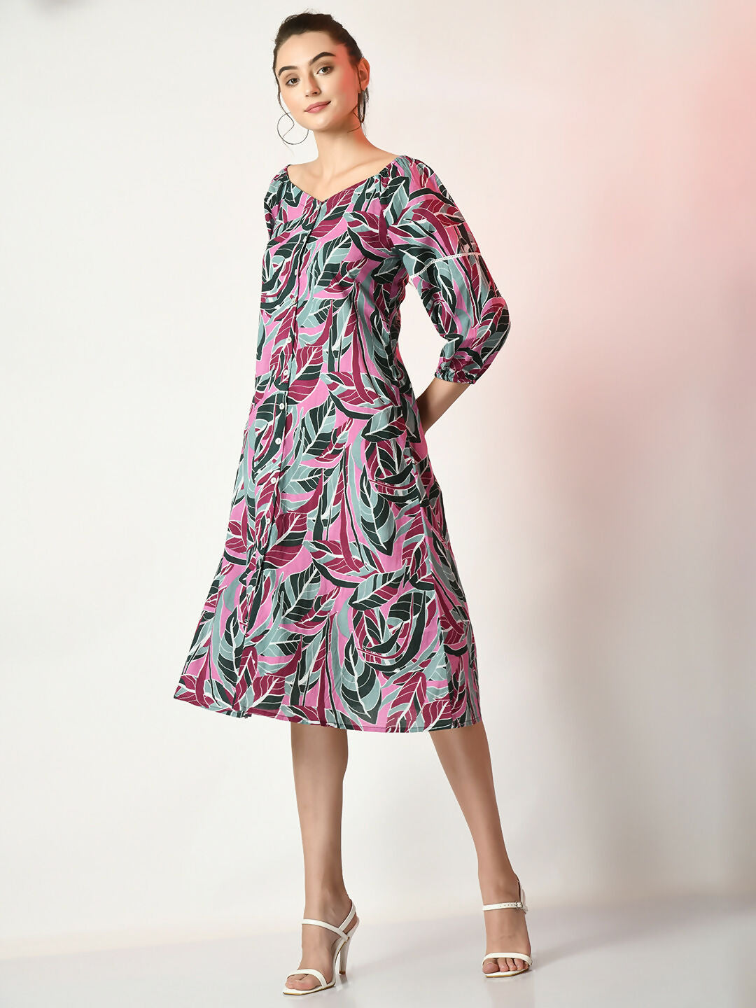 Myshka Women's Multi Printed Dress - Distacart
