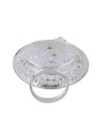 Joban Fashion Women Green Stone Silver Tone Ring