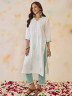 Indo Era Women Ethnic Motifs Embroidered Sequinned Floral Kurta - Distacart