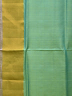Light Green and Lavender Uppada Silk Handloom Plain Saree with Contrast Pallu Design - Global Threads