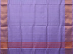 Light Green and Lavender Uppada Silk Handloom Plain Saree with Contrast Pallu Design - Global Threads