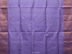 Light Green and Lavender Uppada Silk Handloom Plain Saree with Contrast Pallu Design - Global Threads