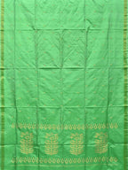 Light Green Uppada Silk Handloom Saree with Karpur Pallu Design - Global Threads