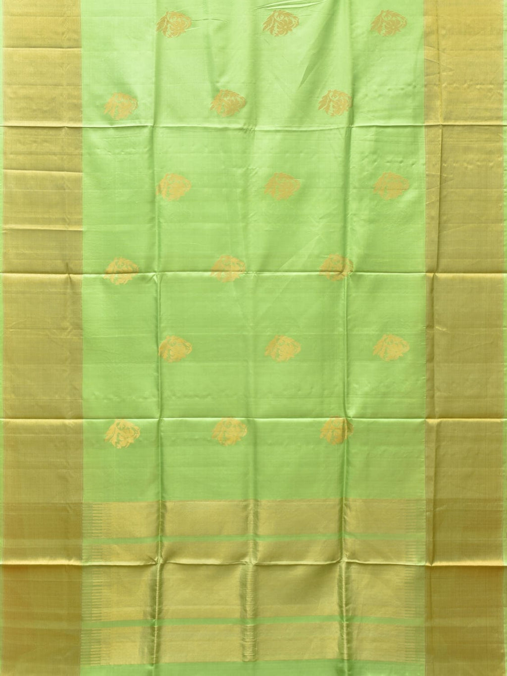 Light Green Uppada Silk Handloom Saree with Nilamabri Buta Design - Global Threads