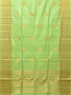 Light Green Uppada Silk Handloom Saree with Nilamabri Buta Design - Global Threads