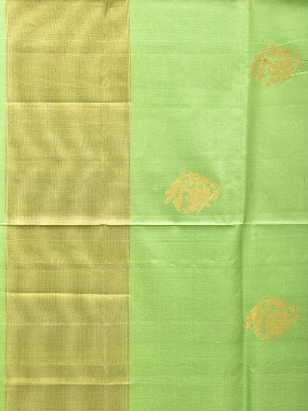 Light Green Uppada Silk Handloom Saree with Nilamabri Buta Design - Global Threads
