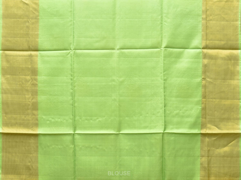 Light Green Uppada Silk Handloom Saree with Nilamabri Buta Design - Global Threads