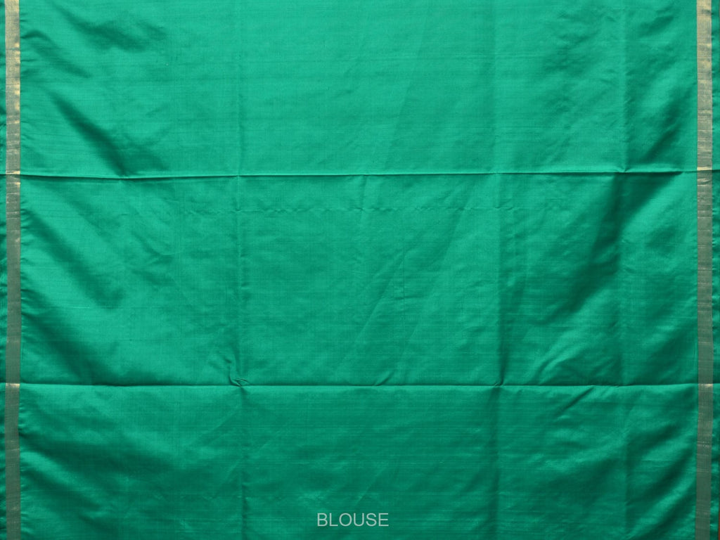 Light Green Uppada Silk Handloom Saree with Peacocks Border and Floral Pallu Design - Global Threads